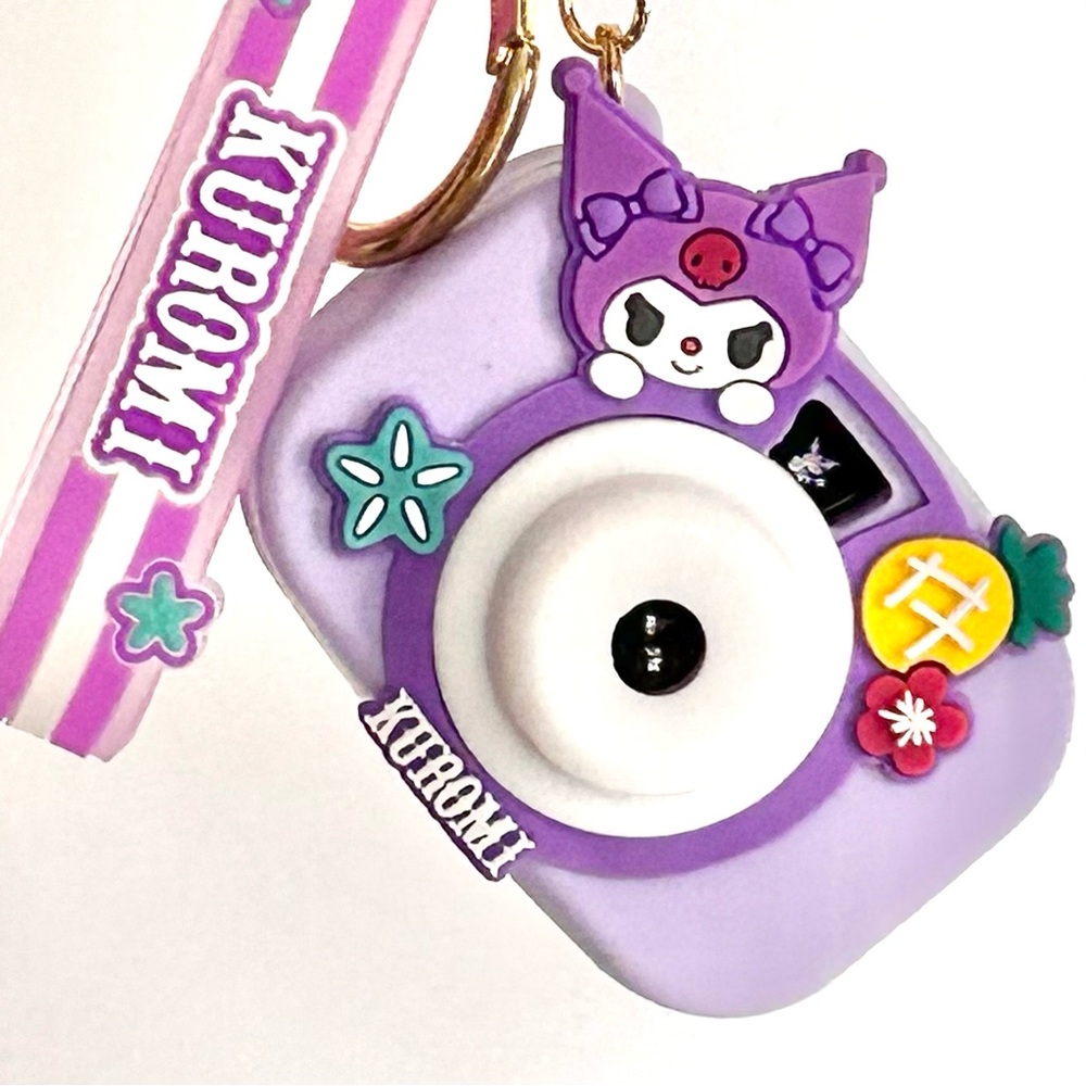 💜Kuromi Camera Adorable Wristlet Keychain Backpack Accessory - Picture 2 of 2